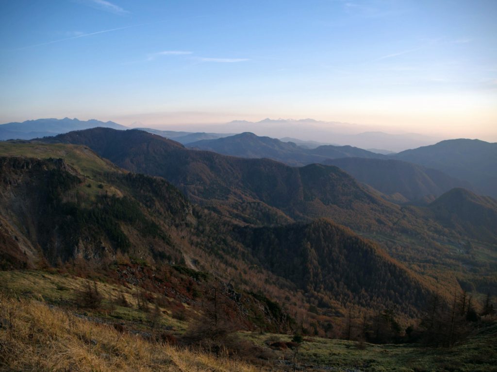 美ヶ原　アルプス展望コース夕景